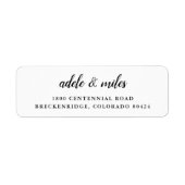 クラシック白黒の書道差出人住所 ラベル (正面)