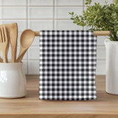 クラシック白黒の格子模様 キッチンタオル