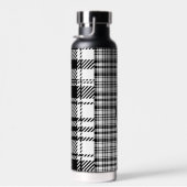 クラシック白黒の格子縞 ウォーターボトル (右面)