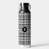クラシック白黒の格子縞 ウォーターボトル (正面)