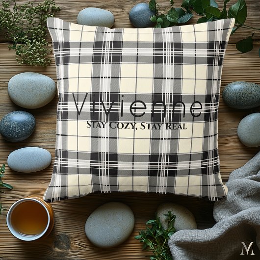 クラシック白黒の格子縞 | カスタムコージーホーム クッション