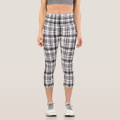 クラシック白黒の格子縞 カプリレギンス (正面)