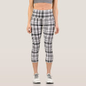 クラシック白黒の格子縞 カプリレギンス (正面)