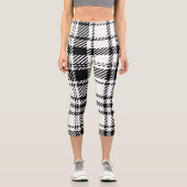 クラシック白黒の格子縞 カプリレギンス (正面)
