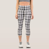 クラシック白黒の格子縞 カプリレギンス (正面)
