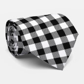 クラシック白黒の格子縞 ネクタイ (ロール)