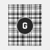 クラシック白黒の格子縞 フリースブランケット (正面)