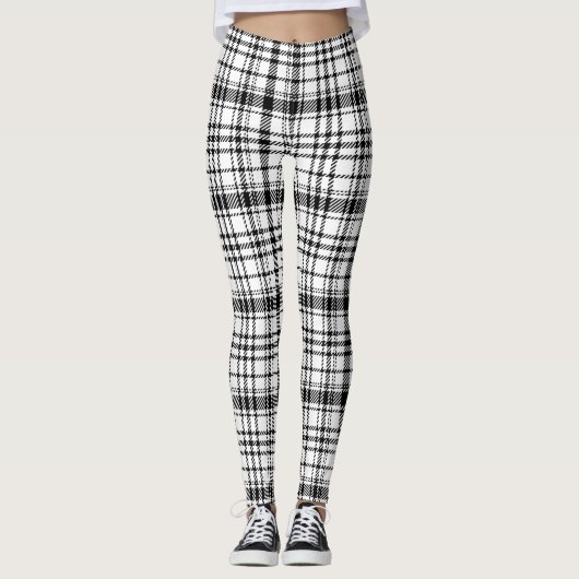 クラシック白黒の格子縞 レギンス (正面)