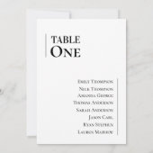 クラシック白黒の結婚テーブル座席表 (裏面)