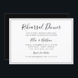 クラシック白黒の結婚リハーサルディナー 招待状<br><div class="desc">リトルベイリー店でエレガントなウェディングリハーサル招待状ディナー！</div>