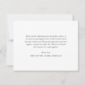 クラシック白黒の結婚写真 サンキューカード (裏面)