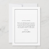 クラシック白黒の結婚写真 サンキューカード (裏面)
