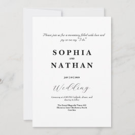 クラシック白黒の結婚式の招待 招待状