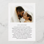 クラシック白黒の結婚式の日付を保存 箔招待状 (裏面)