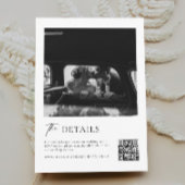 クラシック白黒の結婚詳細Qrコード エンクロージャーカード