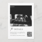 クラシック白黒の結婚詳細Qrコード エンクロージャーカード (正面)