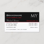 クラシック白黒イニシャルプロフェッショナル 名刺 (裏面)