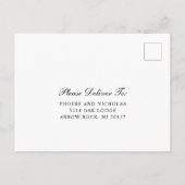 クラシック白黒ウェディングフォーマルRSVP インビテーションポストカード (裏面)