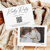 クラシック白黒ウェディングRSVP エンクロージャーカード