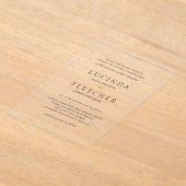 クラシック白黒エレガフォーマルントウェディング アクリル招待状 (レイダウン)