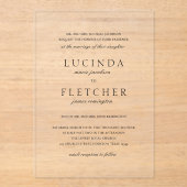 クラシック白黒エレガフォーマルントウェディング アクリル招待状 (正面)