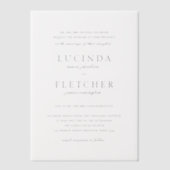クラシック白黒エレガフォーマルントウェディング ベラム紙招待状 (正面)