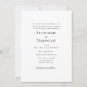 クラシック白黒エレガフォーマルントウェディング 招待状 (正面)