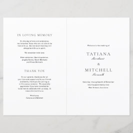 クラシック白黒エレガントな結婚式プログラム