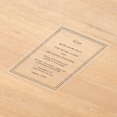 クラシック白黒エレガントな結婚式 アクリル招待状 (レイダウン)