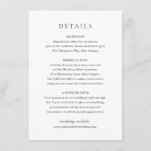 クラシック白黒エレガントな結婚式 エンクロージャーカード (正面)