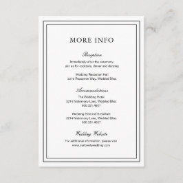 クラシック白黒エレガントな結婚式 エンクロージャーカード