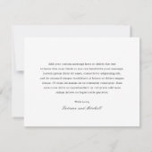 クラシック白黒エレガントな結婚式 サンキューカード (裏面)