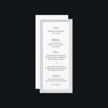 クラシック白黒エレガントな結婚式 メニュー<br><div class="desc">モノグラムと名クラシック前と日付をトップに持つミニマルデザインとモノグラムを搭載したとを備えたブラックとホワイトのメニューとダブルのシンプル縁ど結婚結婚・DJに囲まれたメニューを含む。フォントは、とスクリプト、エレガントセリフおよび伝統的ミニマルなサンセリフフォントの間で交互に使用される。このメニュ素晴らしーはフォーマルの。</div>