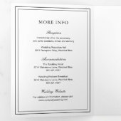 クラシック白黒エレガントな結婚式 三つ折り招待状 (内部最初)