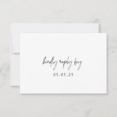 クラシック白黒エレガントな結婚式 出欠カード (正面)