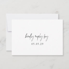 クラシック白黒エレガントな結婚式 出欠カード