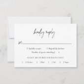 クラシック白黒エレガントな結婚式 出欠カード (裏面)