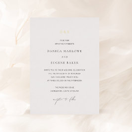 クラシック白黒エレガントな結婚式 箔招待状