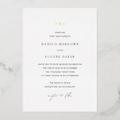 クラシック白黒エレガントな結婚式 箔招待状 (正面)