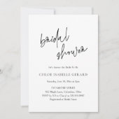 クラシック白黒エレガントブライダルシャワー 招待状 (正面)