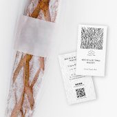 クラシック白黒エレガント小麦パターンベーカリー 名刺