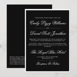 クラシック白黒エレガントQR 招待状