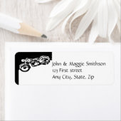 クラシック白黒オートバイのロゴカスタムラベル ラベル (インサイチュ)