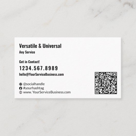 クラシック白黒カスタム画像 名刺 (正面)