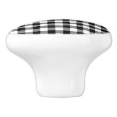 クラシック白黒ギンガムチェック模様 セラミックノブ (側面)