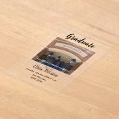 クラシック白黒クラスadd year scho卒業 アクリル招待状 (レイダウン)