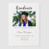 クラシック白黒クラスadd year scho卒業 ベラム紙招待状 (正面)