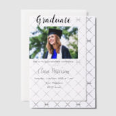 クラシック白黒クラスadd year scho卒業 ベラム紙招待状 (オフセット (招待状))