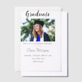 クラシック白黒クラスadd year scho卒業 ベラム紙招待状 (オフセット)