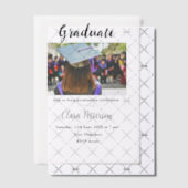 クラシック白黒クラスadd year scho卒業 ベラム紙招待状 (オフセット (招待状))